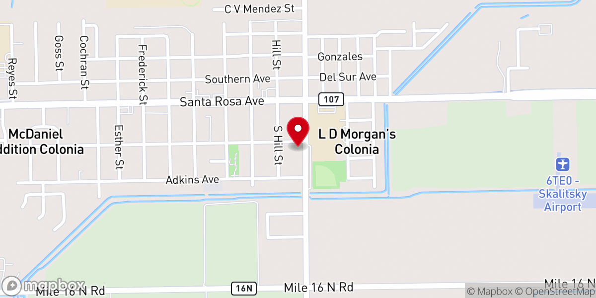 Map showing location of Iglesia Gracia Abundante Ministerios Ebenezer Edcouch, TX