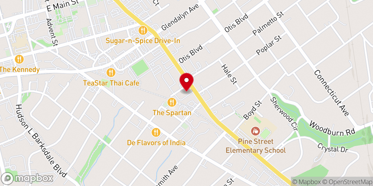 Map showing location of United Methodist District Office
