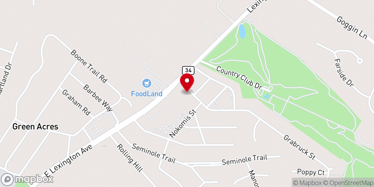 Map showing location of Indian Hills Christian Church