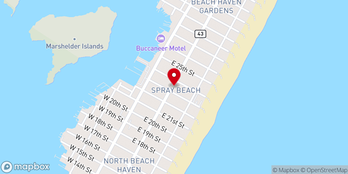 Map showing location of Spray Beach Chapel