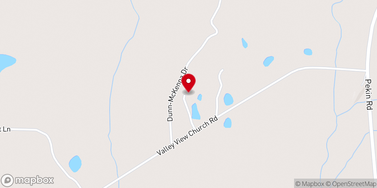 Map showing location of Valley View Baptist Church