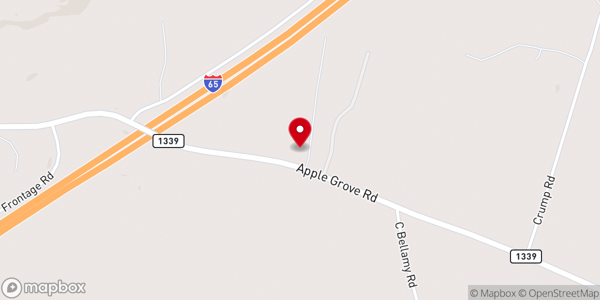 Map showing location of Hillside Baptist Church