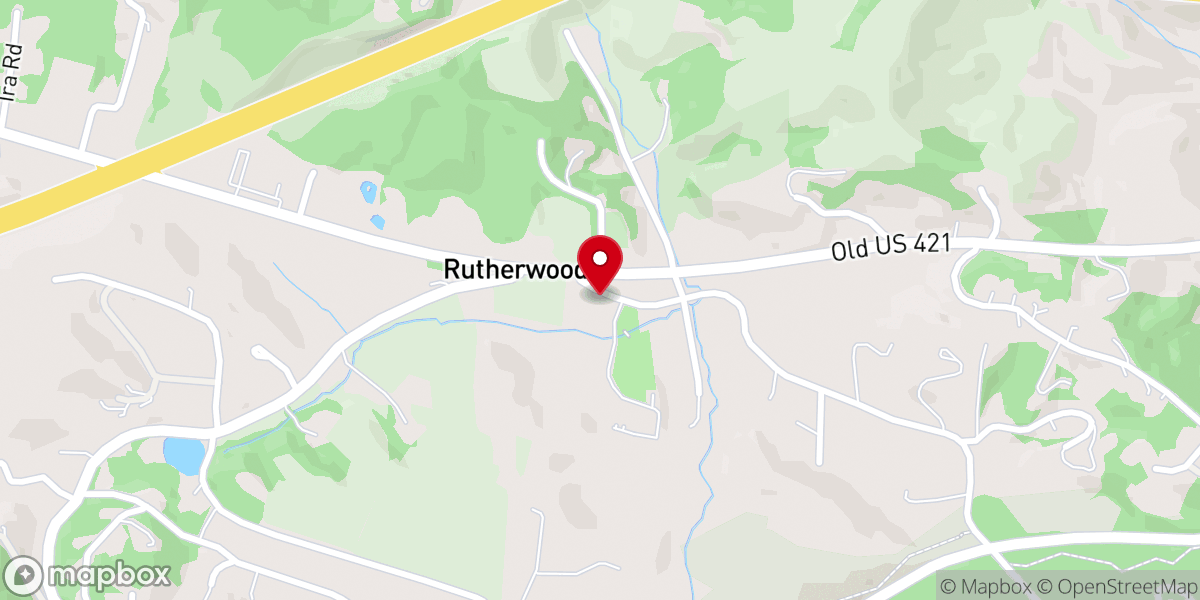 Map showing location of Rutherwood Baptist Church