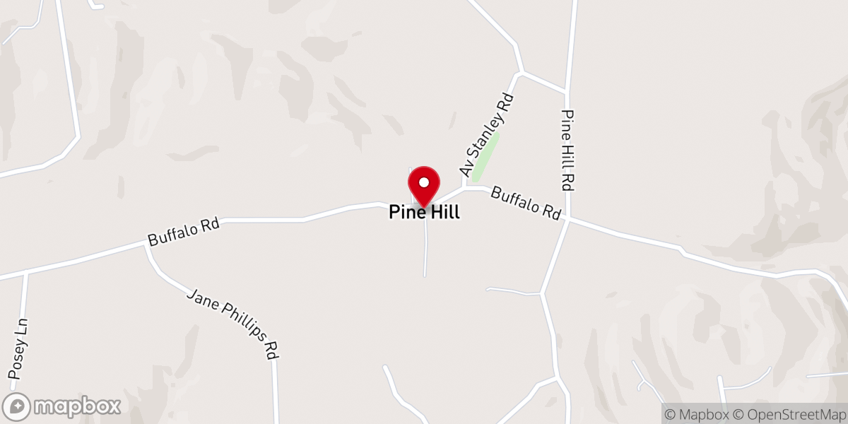 Map showing location of Pine Hill