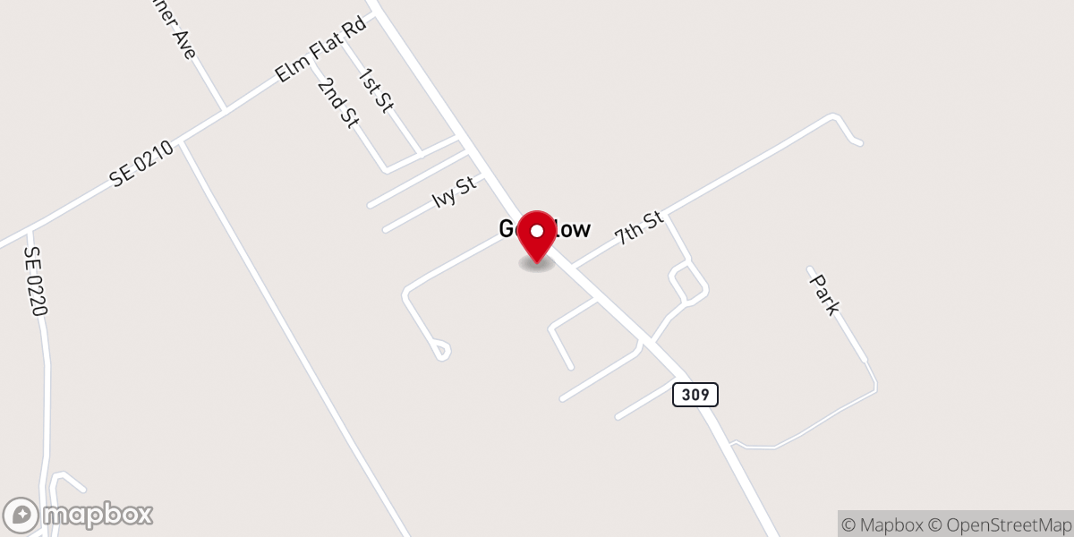 Map showing location of Mt B Zion Baptist Church