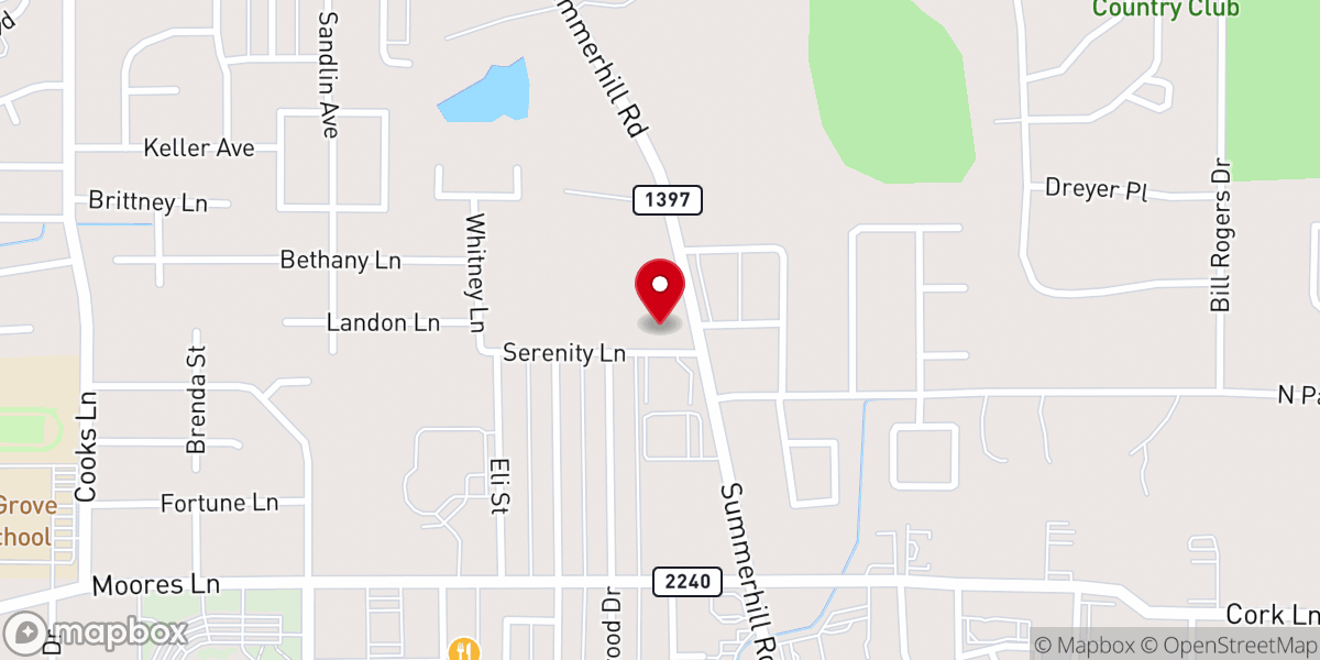 Map showing location of Northside Assembly of God Church