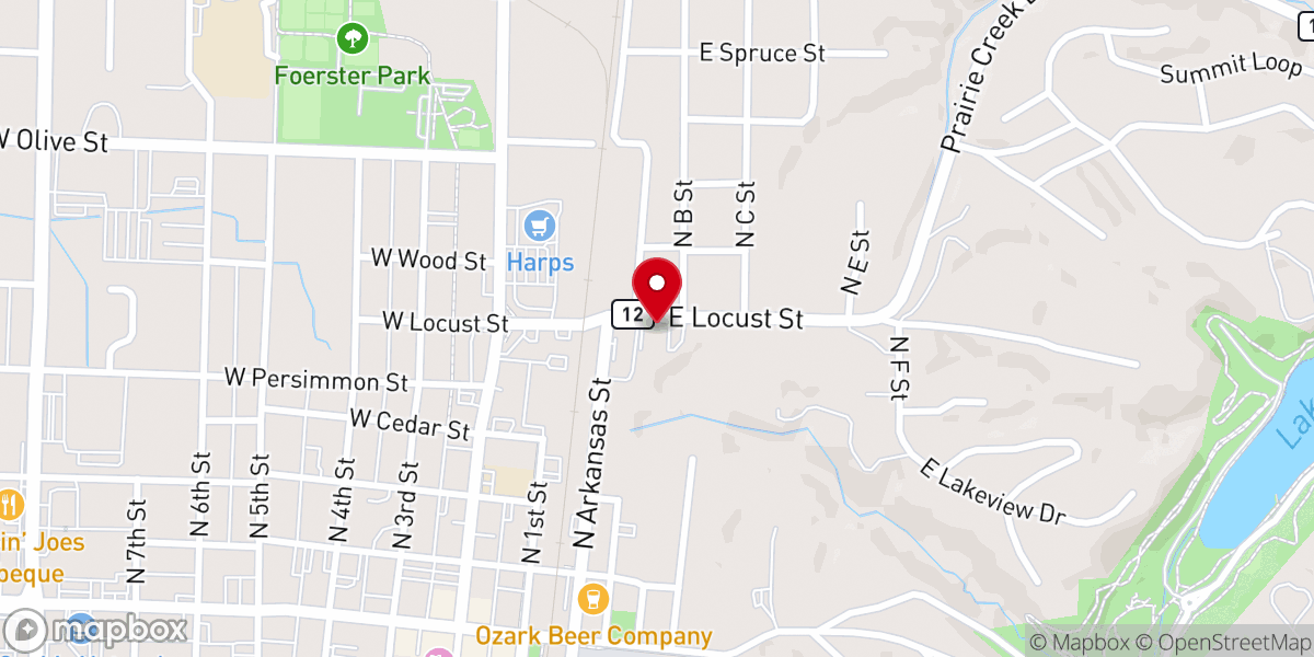 Map showing location of Sunnyside Baptist Church