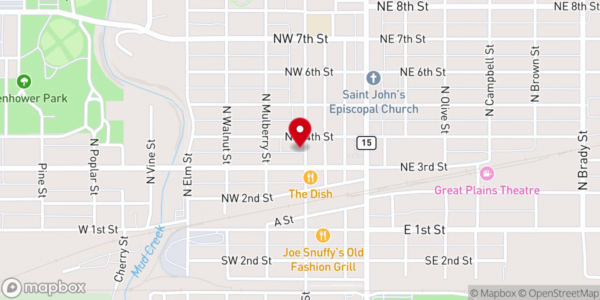 Map showing location of Trinity Lutheran Church