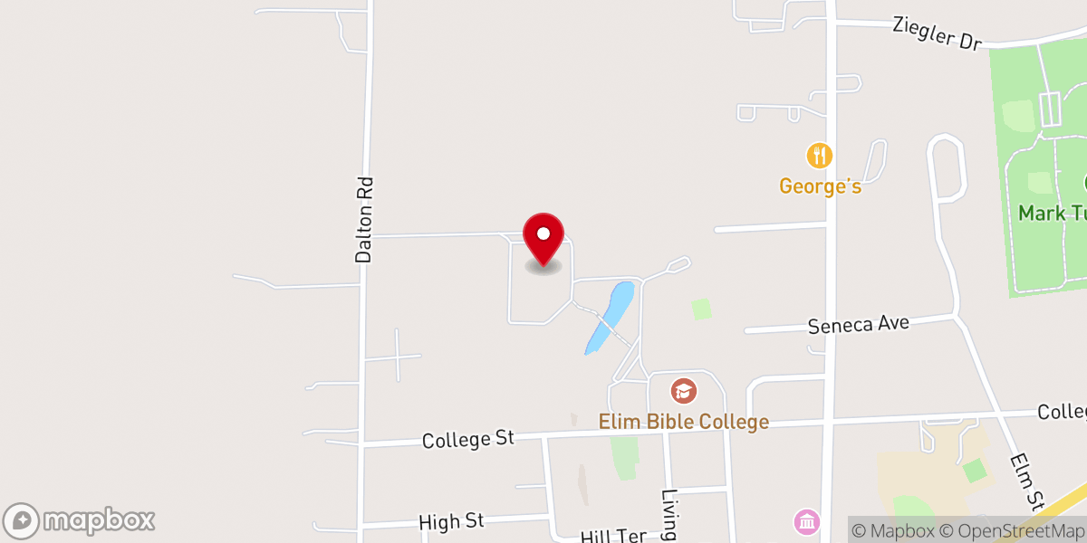 Map showing location of Elim Life Church