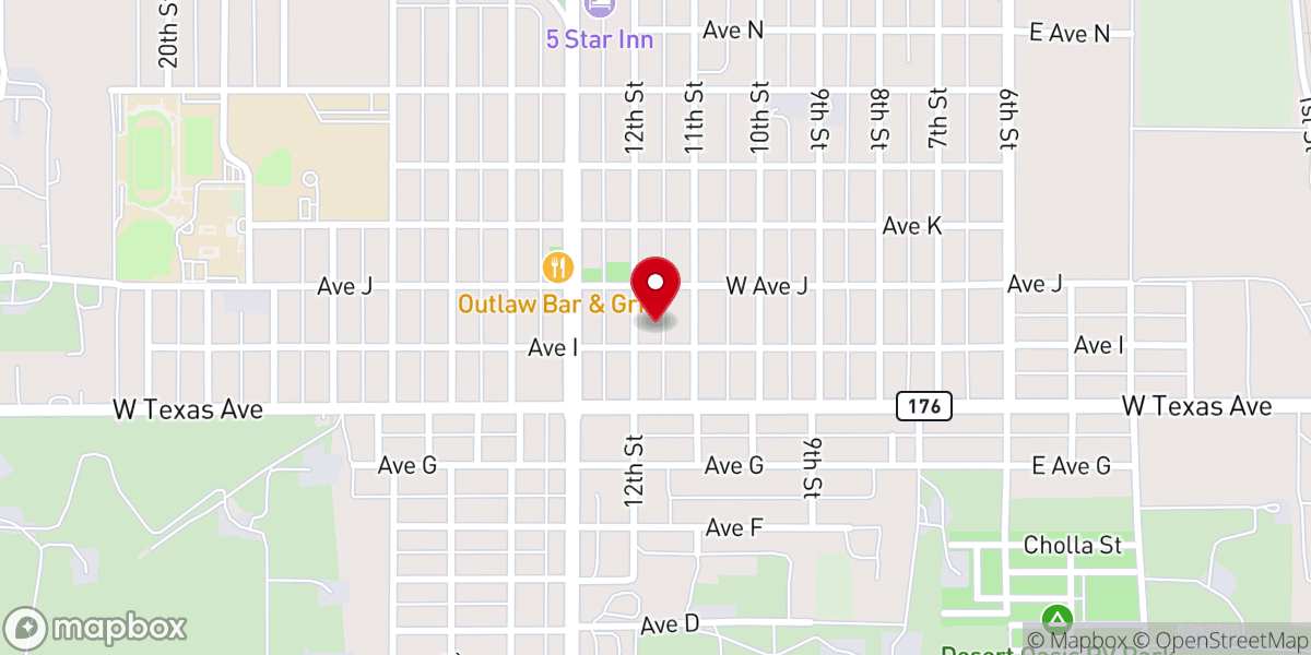 Map showing location of Eunice Community Center