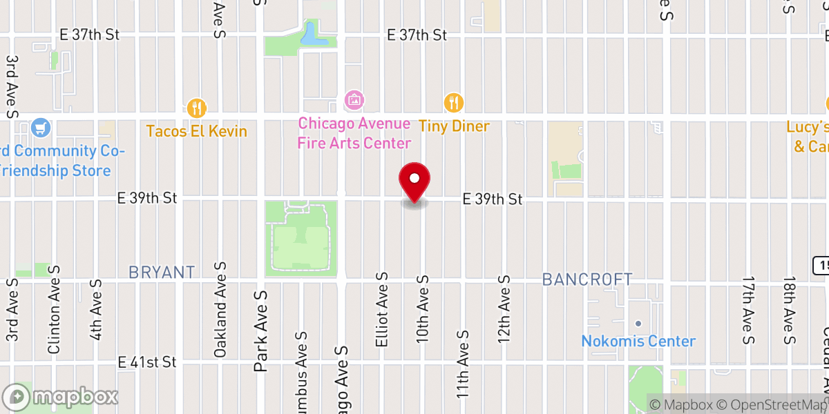 Map showing location of Believers Fellowship Christian Church, Minneapolis