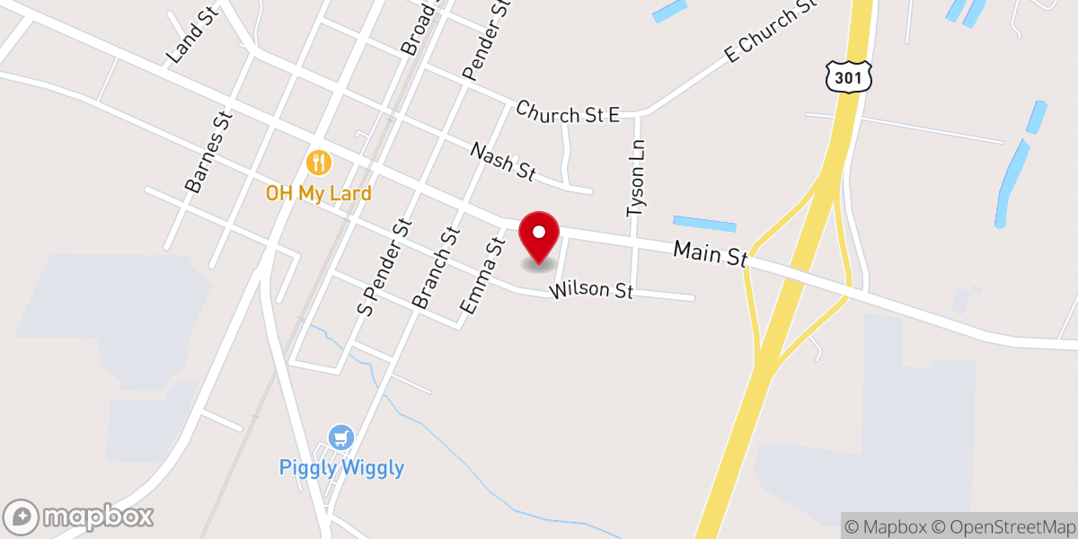 Map showing location of Wynn's Chapel Church