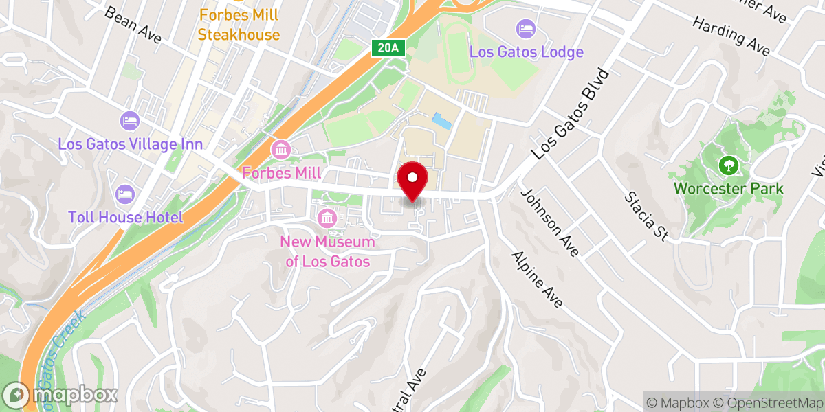 Map showing location of First Church of Christ, Scientist, Los Gatos