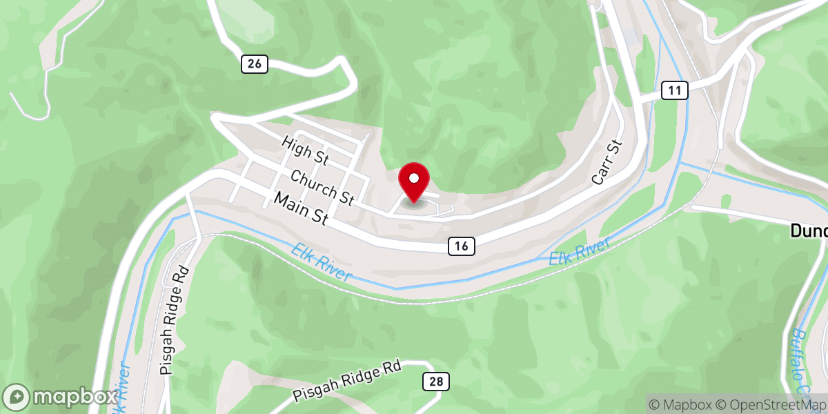 Map showing location of Community Care of West Virginia SBHC (inside Clay Middle School)