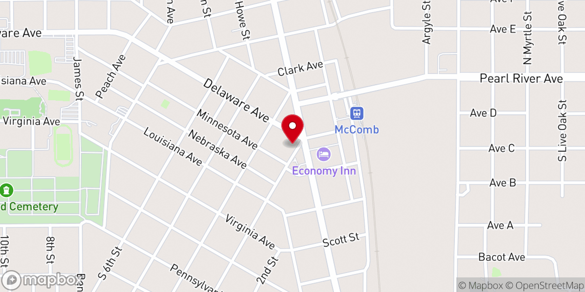 Map showing location of J J White Presbyterian Church