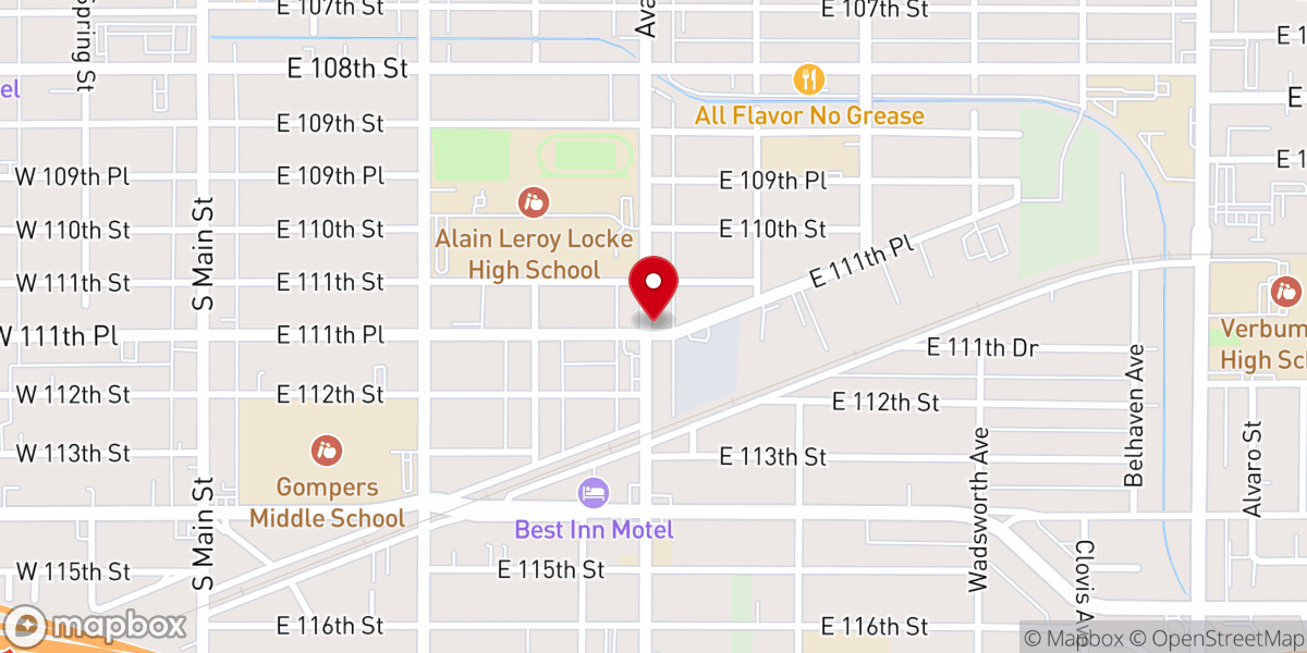 Map showing location of L.A. First Tongan Assembly of God