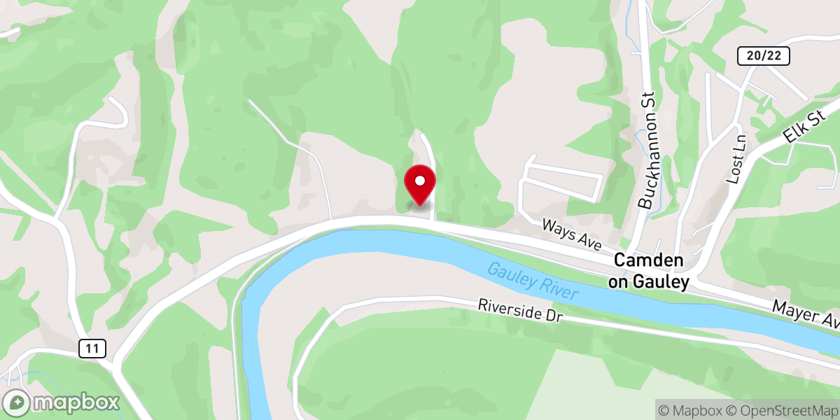 Map showing location of Faith Chapel