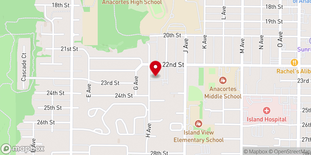 Map showing location of United Methodist Church - Anacortes
