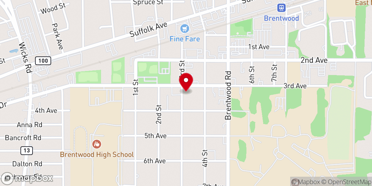 Map showing location of Brentwood Presbyterian Manse