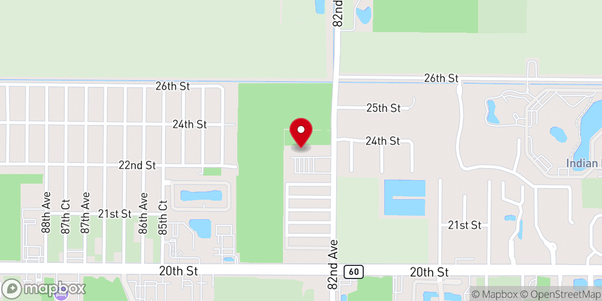 Map showing location of Vero Bible Fellowship