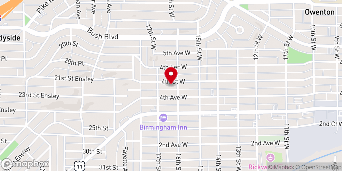 Map showing location of Sardis Baptist Church