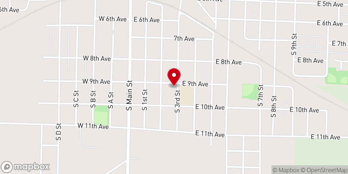 Map showing location of Maple City Baptist Church