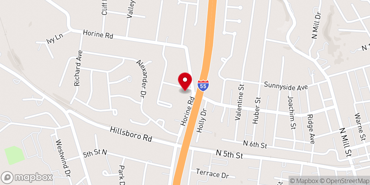 Map showing location of Second Baptist Church-Festus