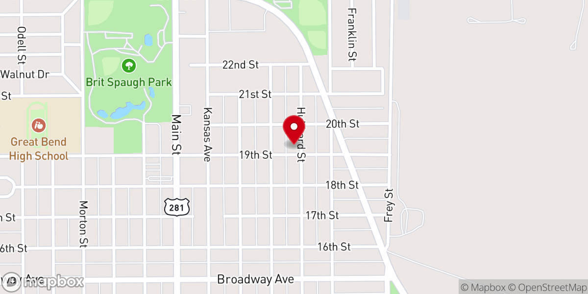 Map showing location of First Baptist Church