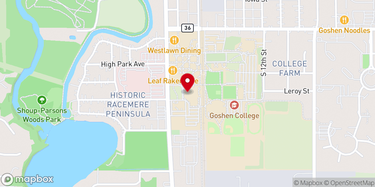 Map showing location of College Mennonite Church
