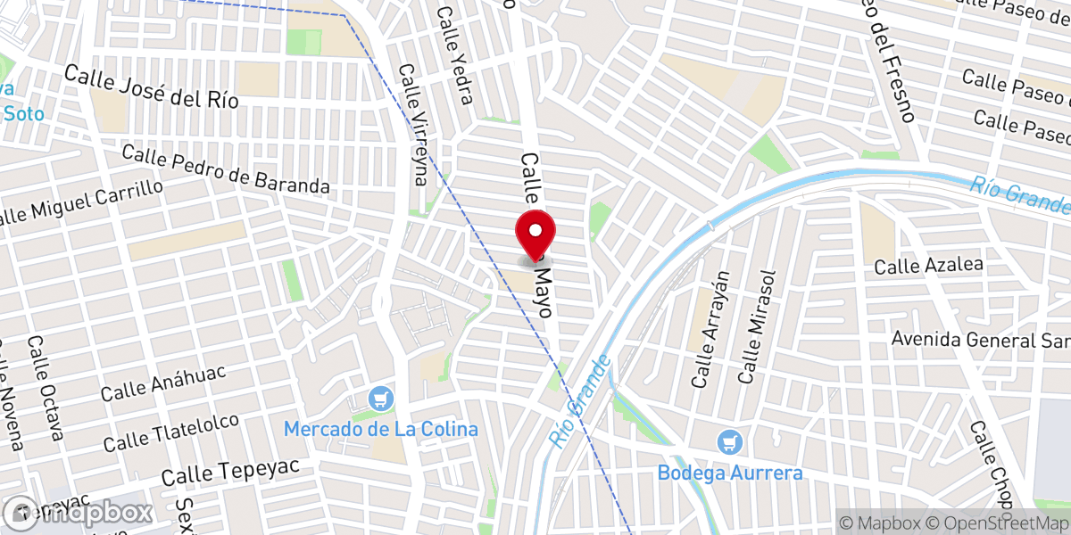 Map showing location of Templo del Niño Doctor