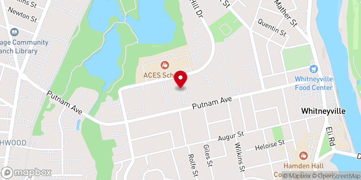 Map showing location of Hamden Bible Baptist Church