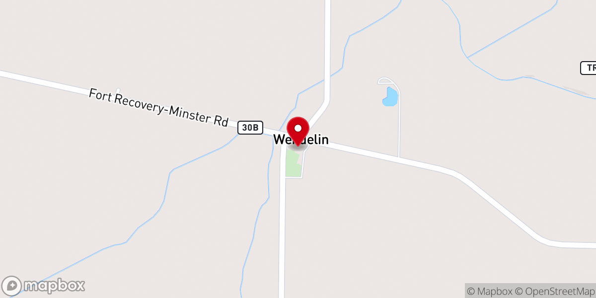 Map showing location of Saint Wendelin Catholic Church