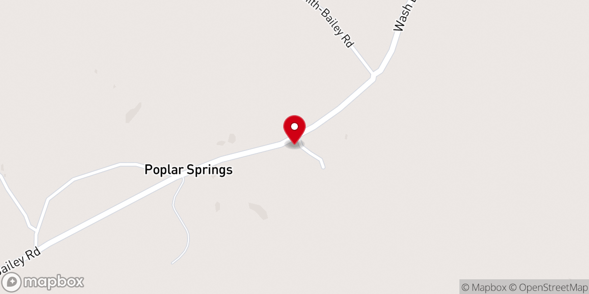 Map showing location of Poplar Springs United Methodist Church