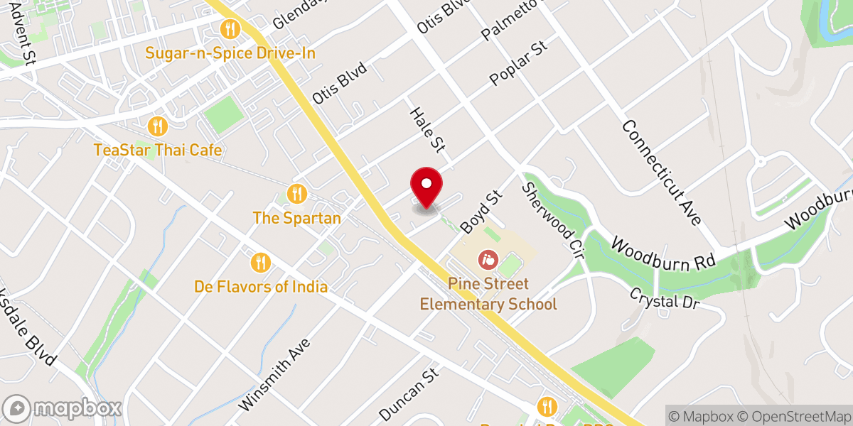 Map showing location of St John's Lutheran Church