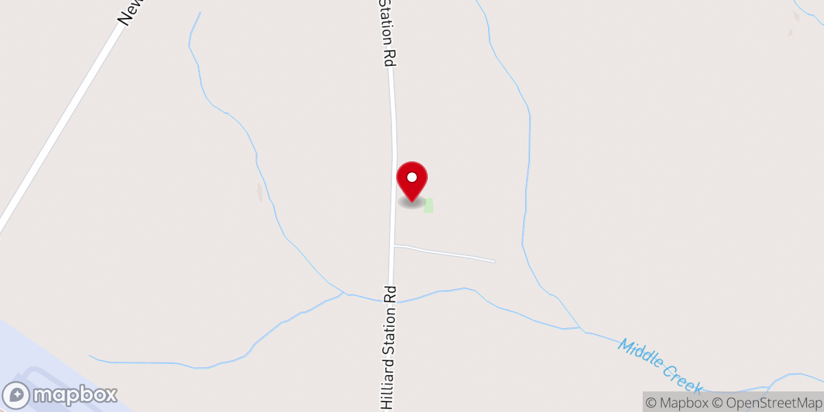 Map showing location of Hilliard Station Baptist Church