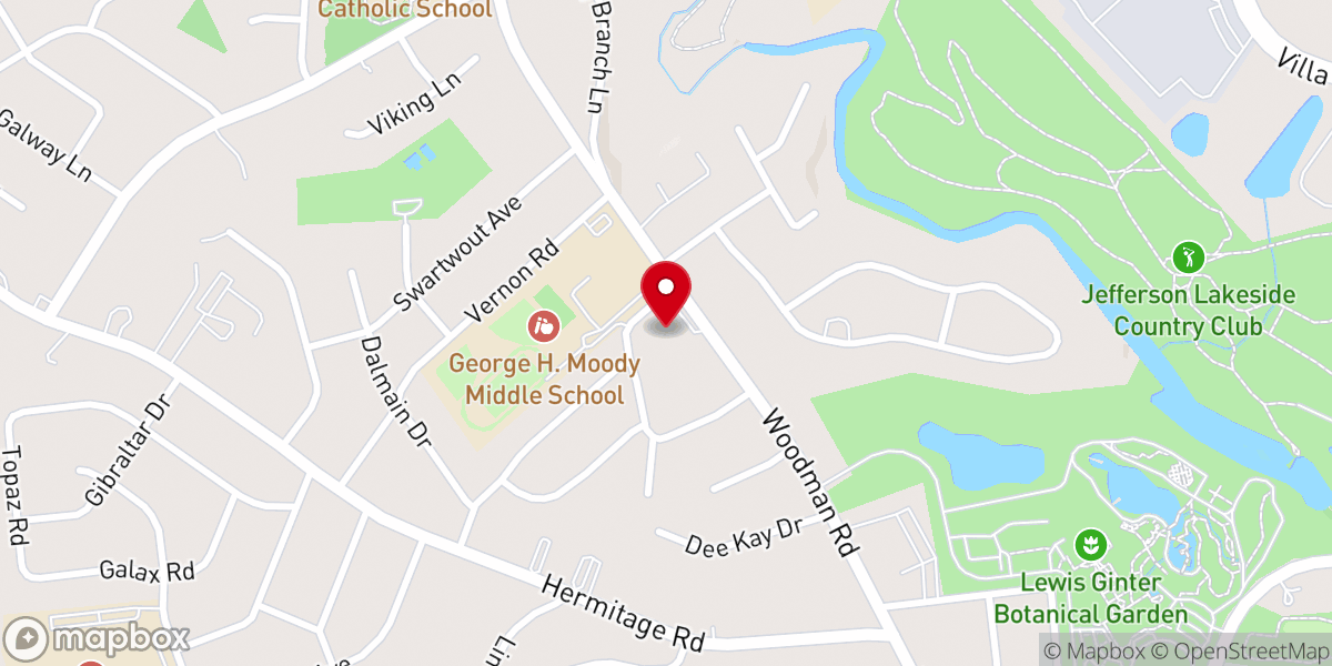 Map showing location of River of Life Community Church