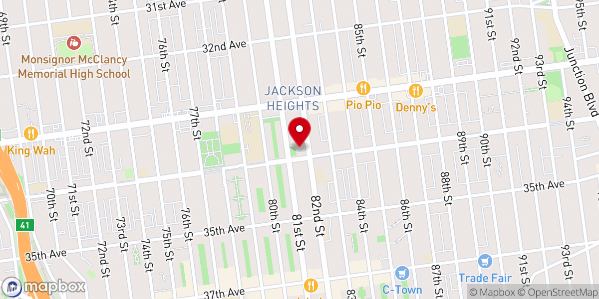 Map showing location of HKBP New York Lutheran Church