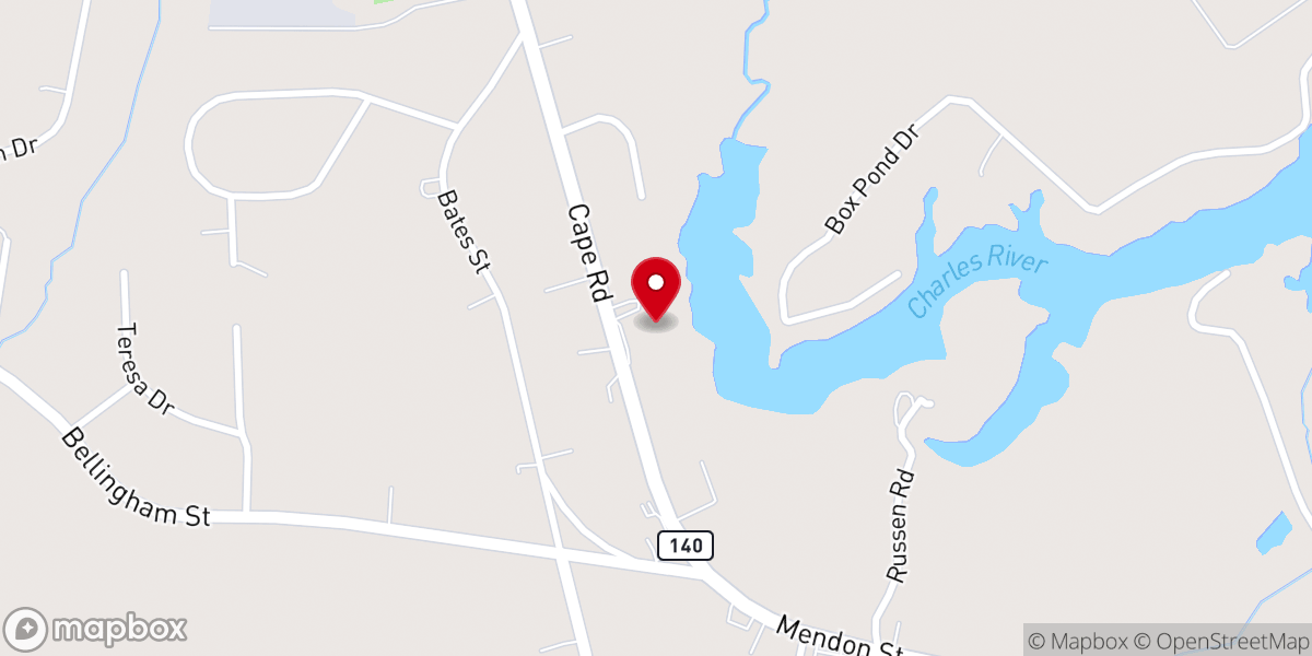 Map showing location of Mendon Mennonite Church