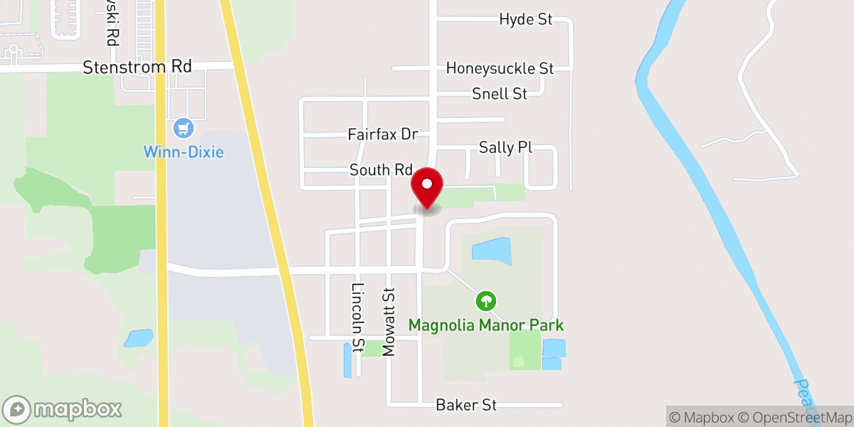 Map showing location of First Missionary Baptist Church