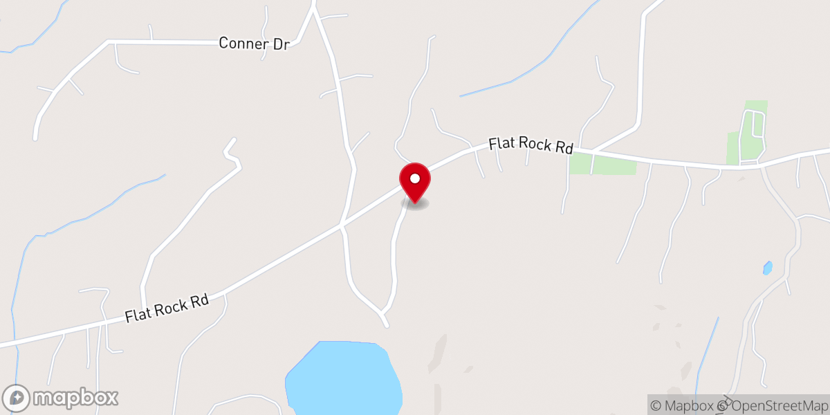 Map showing location of Flat Rock Baptist Church