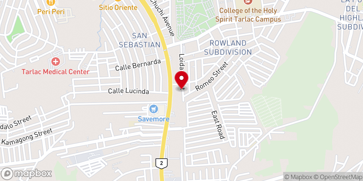 Map showing location of Tarlac Christian Fellowship - TCF Church