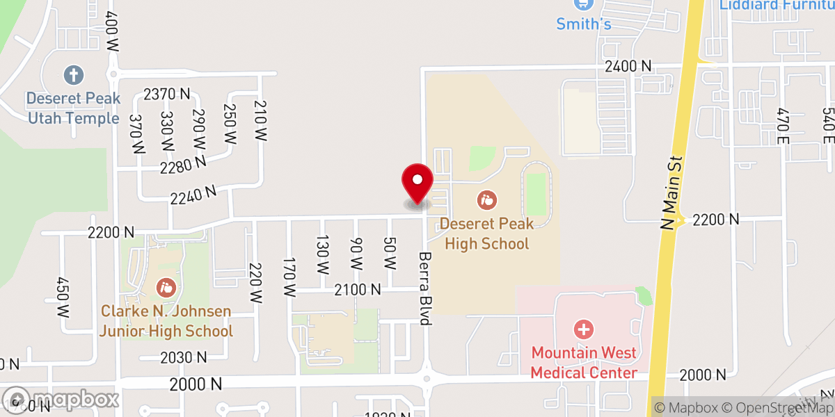 Map showing location of Deseret Peak Released-Time Seminary