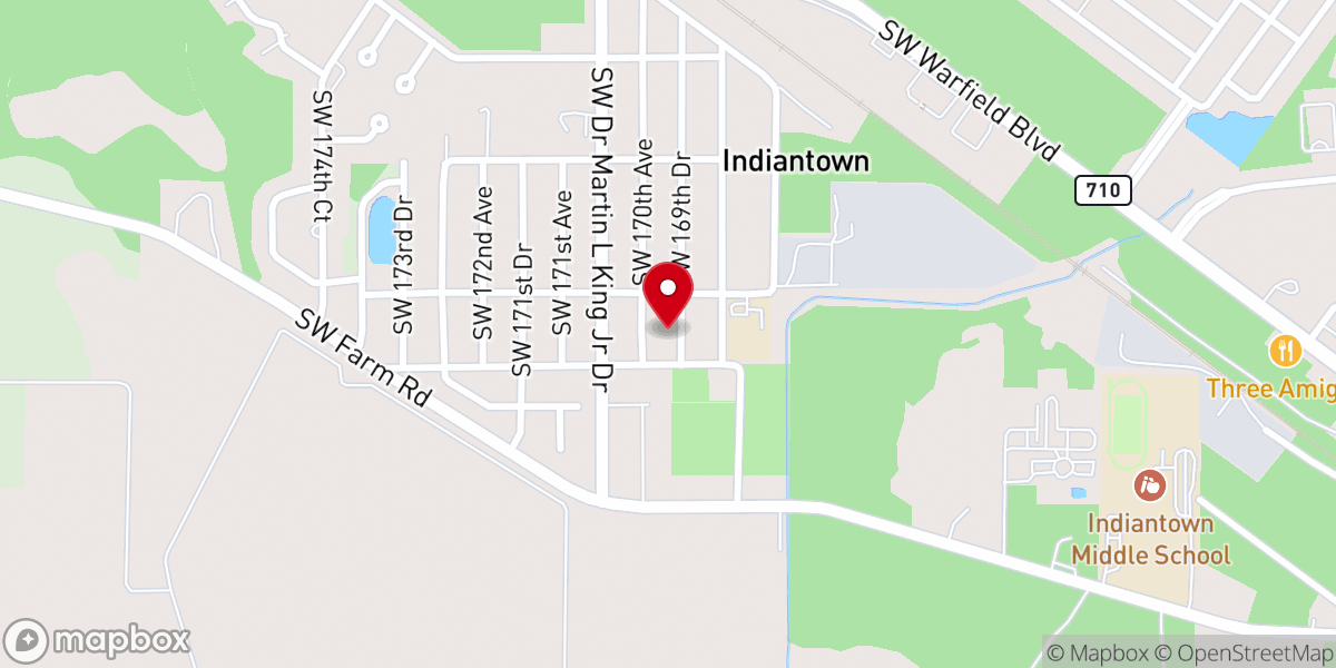 Map showing location of Booker Park Church of God