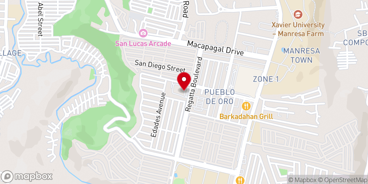 Map showing location of St. Francis Xavier Parish Church