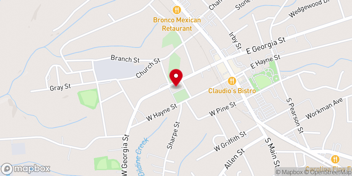 Map showing location of Emma Gray Memorial United Methodist Church