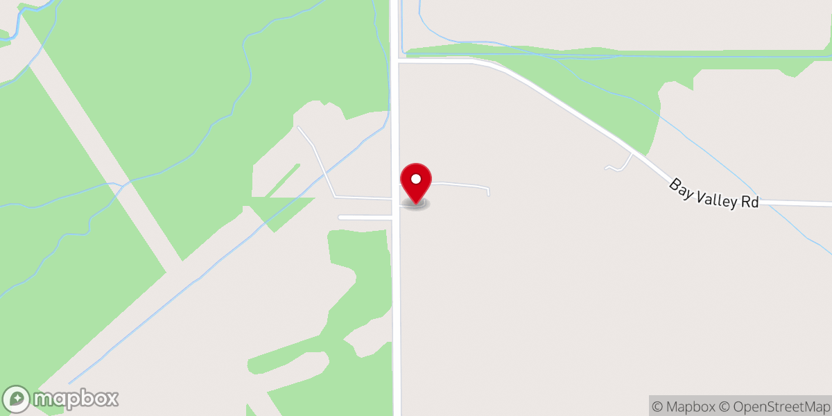 Map showing location of Bay Valley United Methodist Church