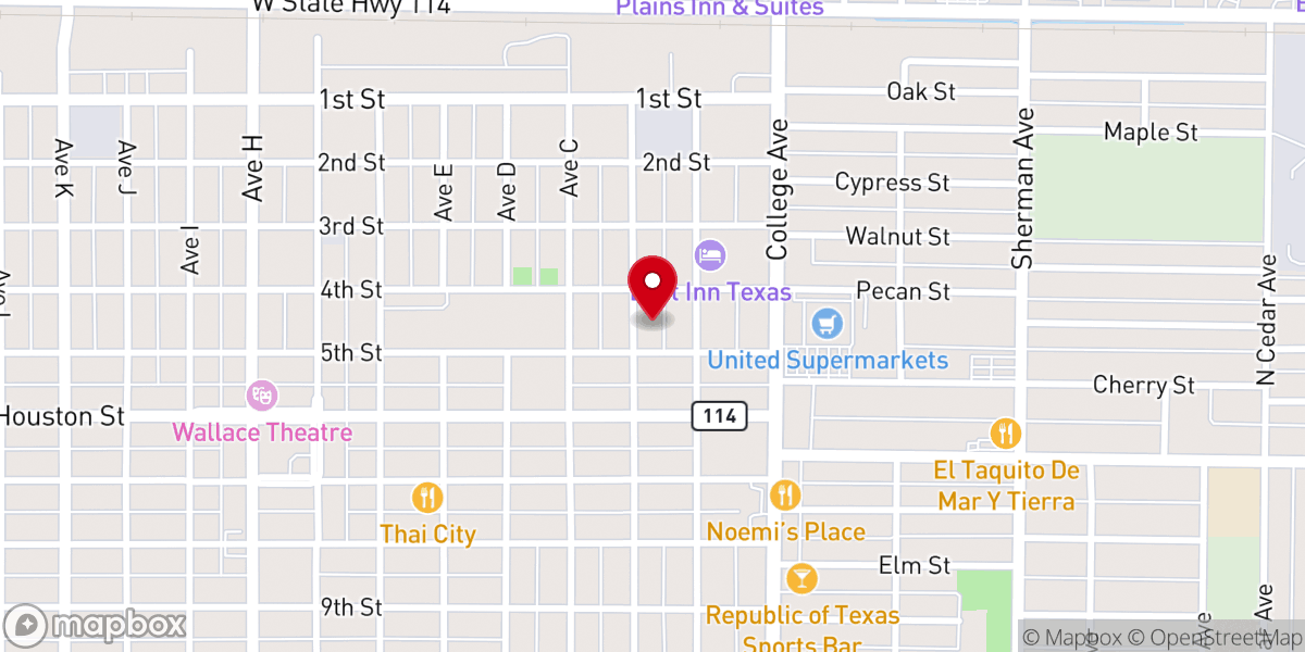 Map showing location of Fifth Street Church of Christ