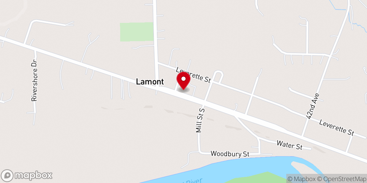Map showing location of Lamont Christian Reformed Church