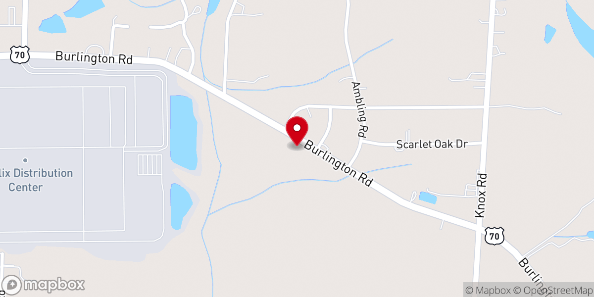 Map showing location of Twin Oaks Church