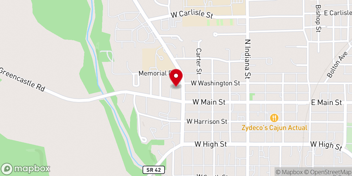 Map showing location of Mooresville Friends Church